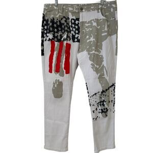 Patriotic, Stars & Stripes Men's 44 American Flag Red, White, Blue & Gray Jeans